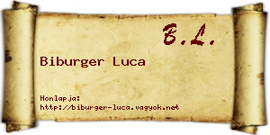 Biburger Luca névjegykártya